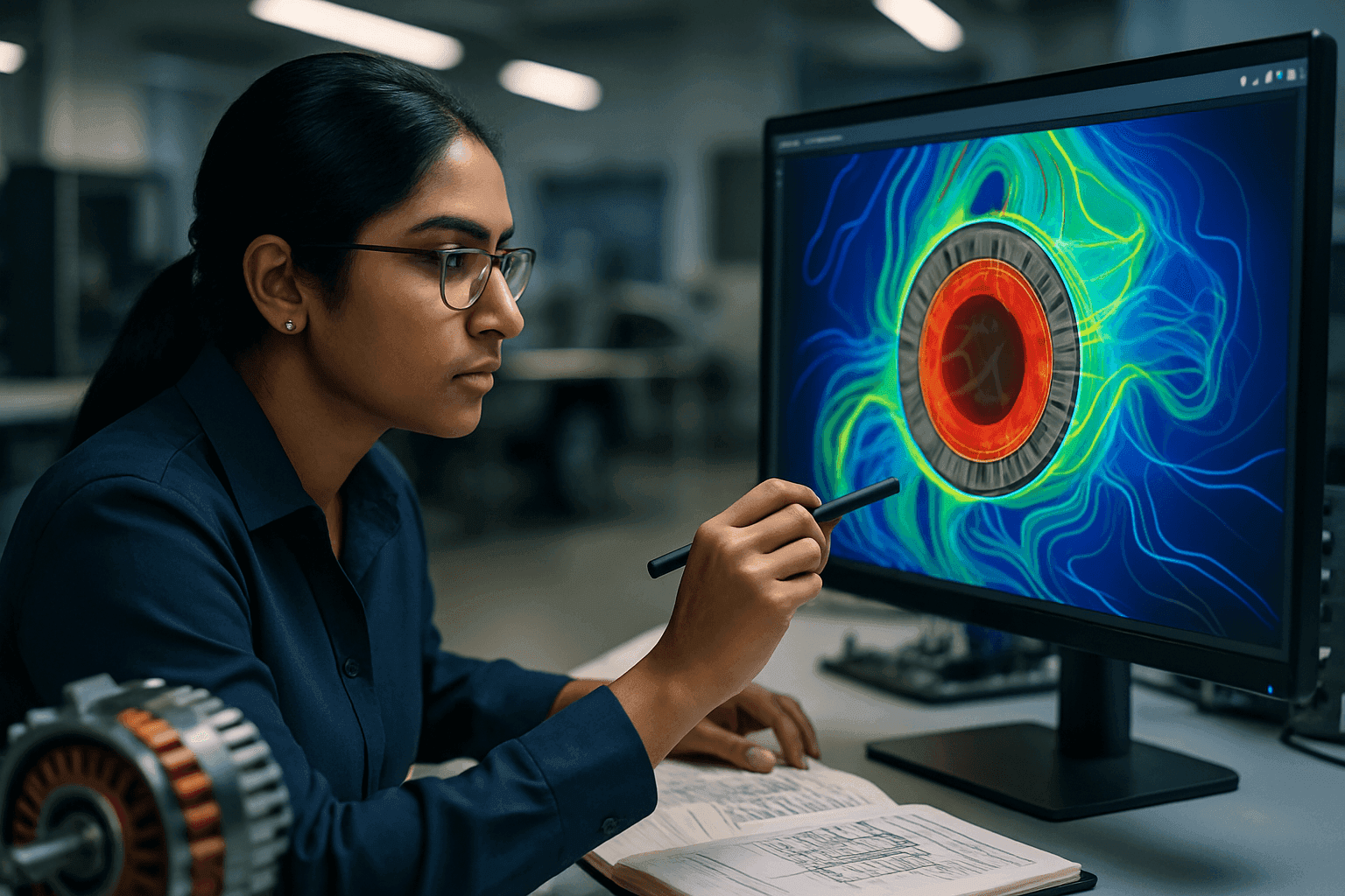 Thermal Design Simulation for Cooling Electric Motors in Hybrid Vehicles
