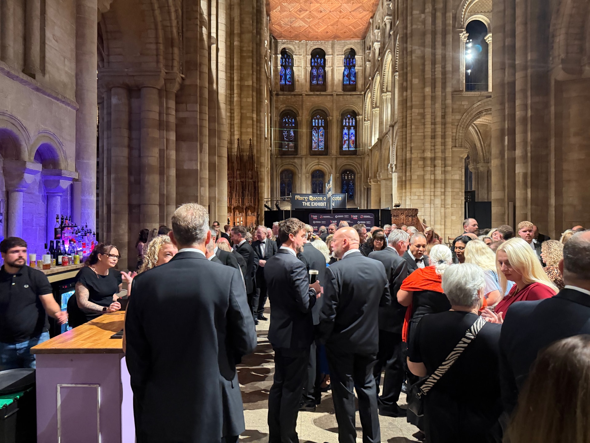 Guests arriving outside Peterborough Cathedral for the awards dinner