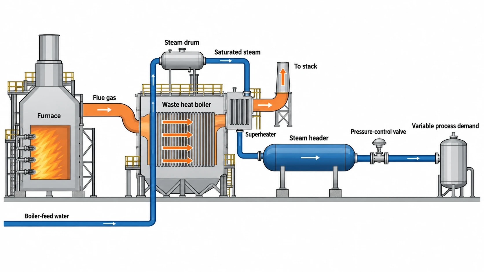 Why furnace heat is well suited to steam generation