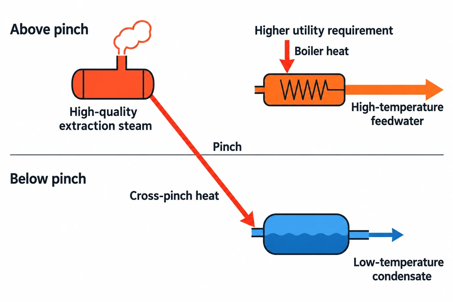 What the pinch reveals in a feedwater heating train