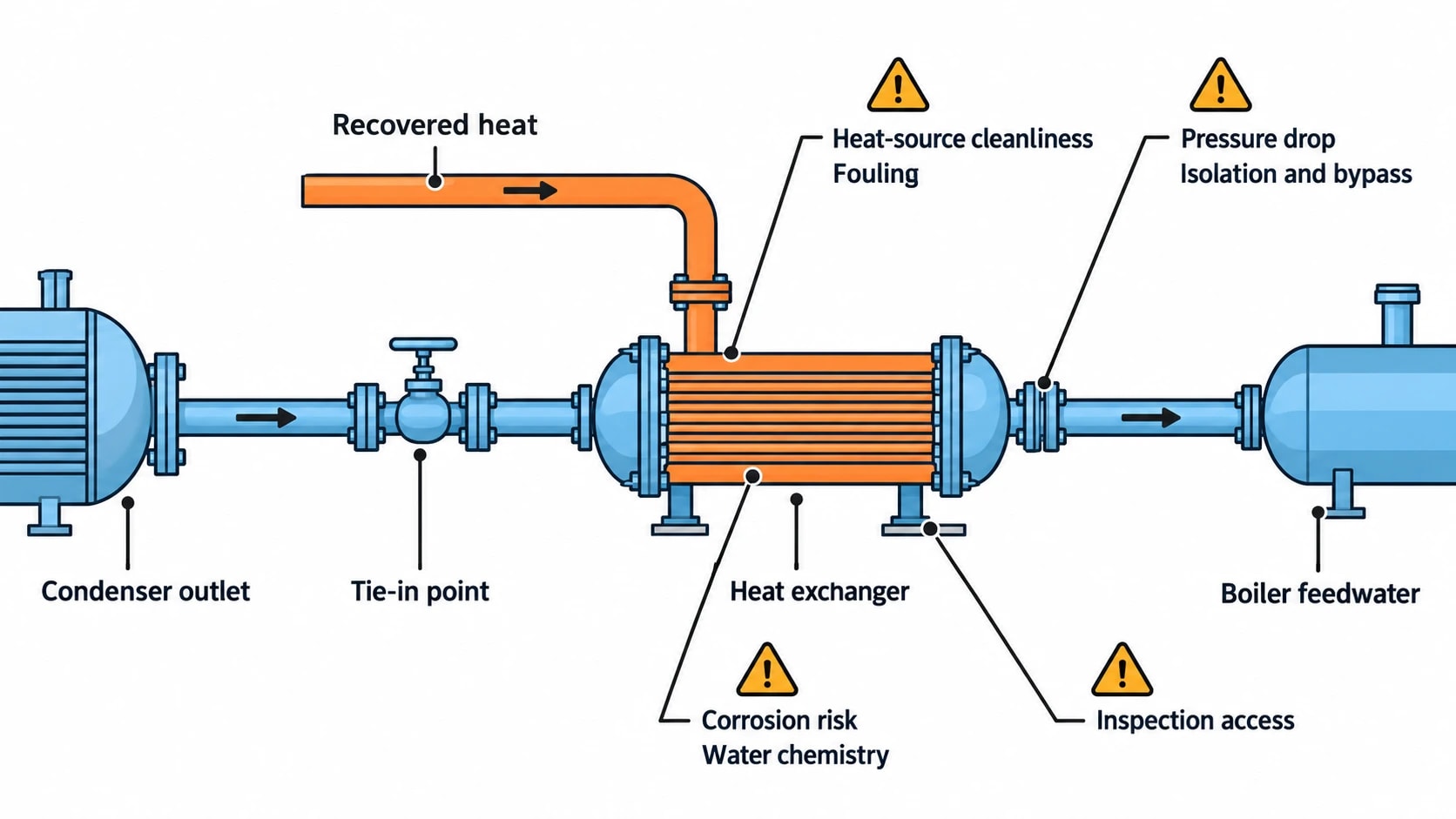 Where practical feedwater heat-recovery constraints arise
