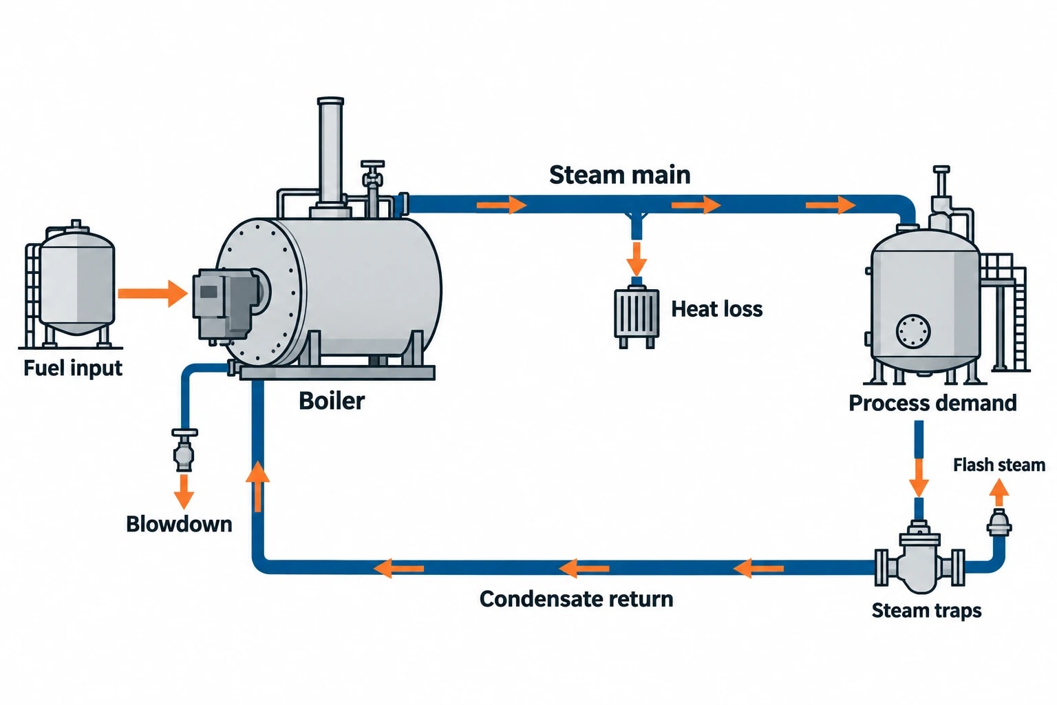 Where industrial sites lose thermal energy