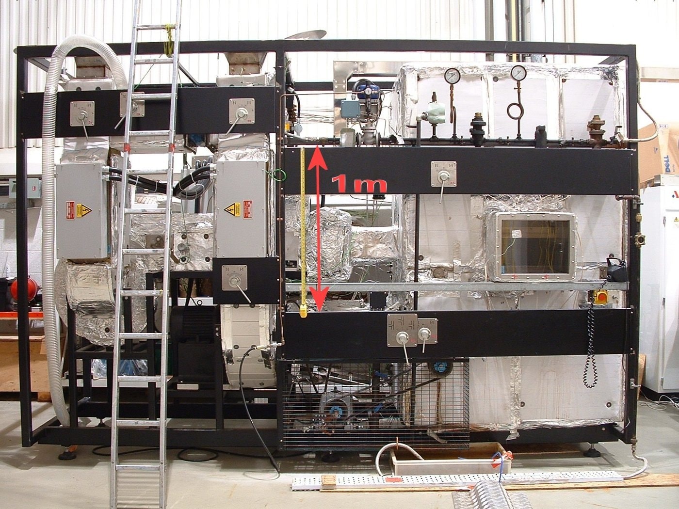 TPRO research oven rig with insulated chamber, ducting and control panels