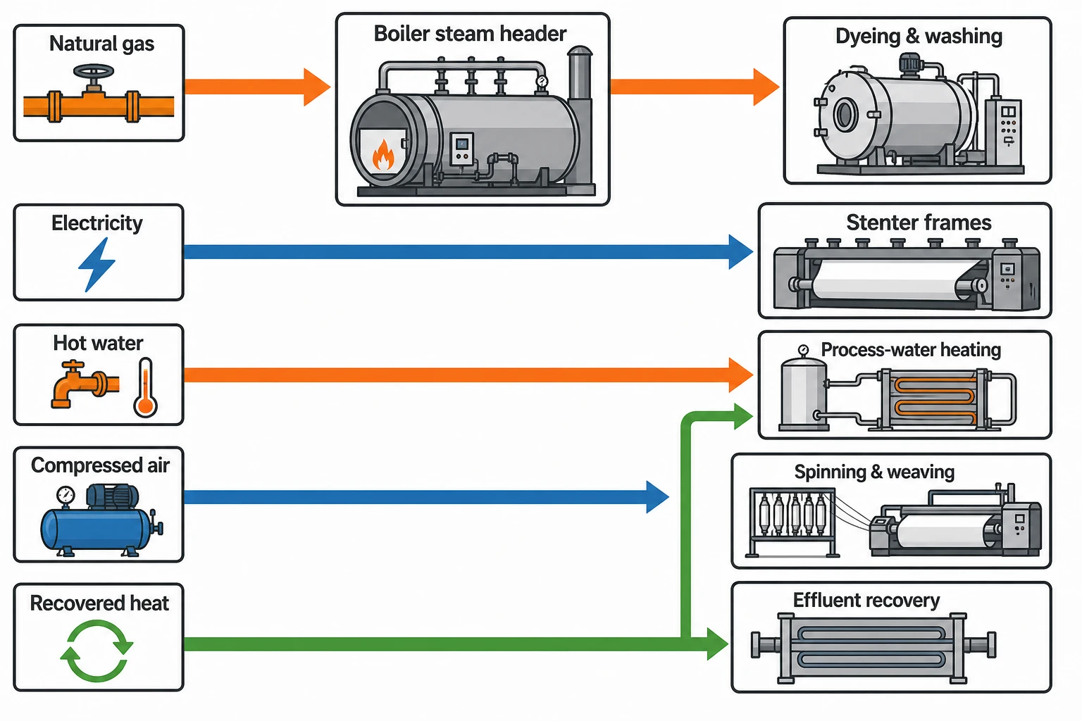 What BAT 11 requires from textile energy management