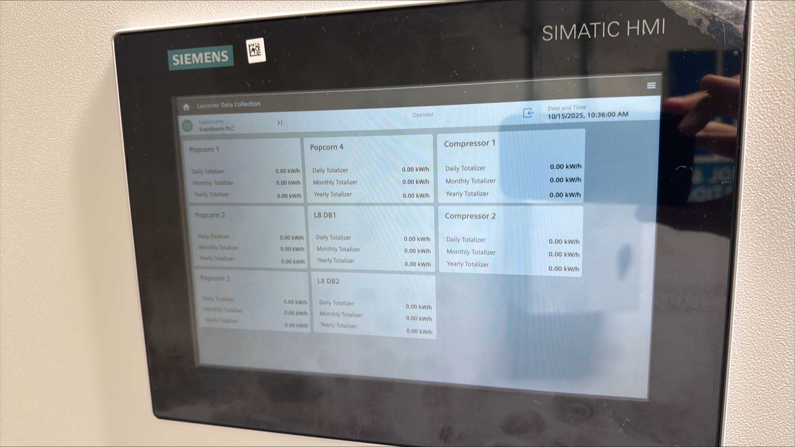Control panel with integrated HMI display